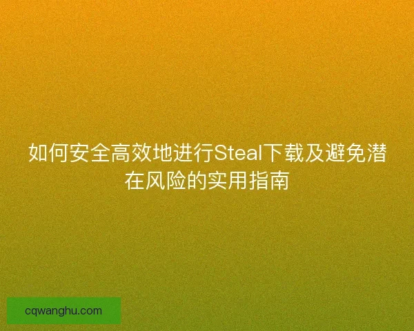 如何安全高效地进行Steal下载及避免潜在风险的实用指南
