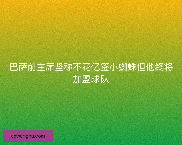 巴萨前主席坚称不花亿签小蜘蛛但他终将加盟球队